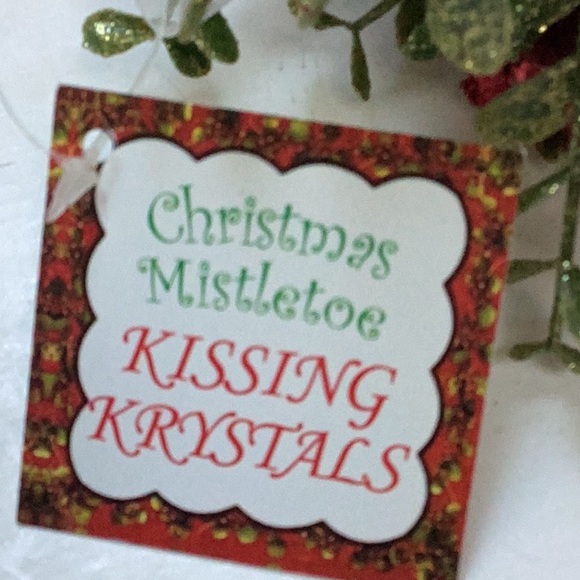 Christmas Mistletoe Kissing Krystals Holiday Hanging Ornament NWT - Picture 5 of 13